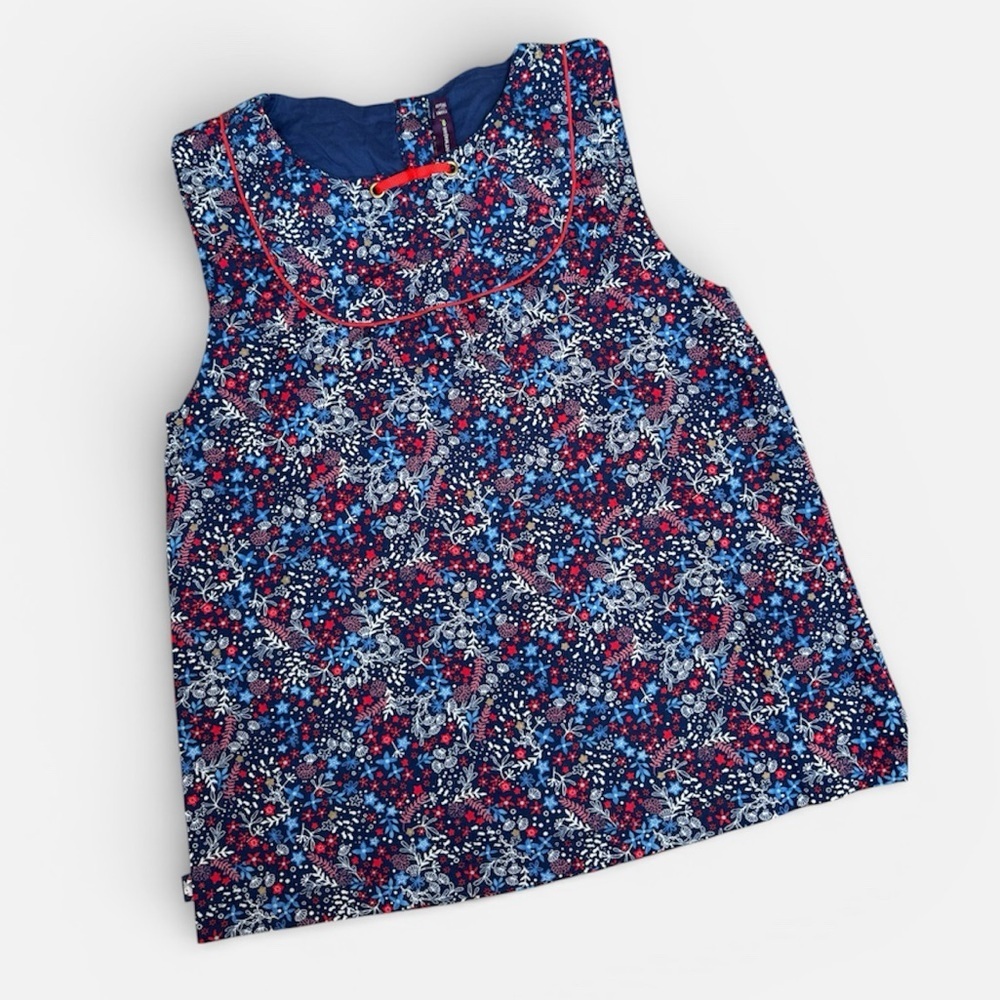 Sergent Major Girls Blue and Red Floral Sleeveless Blouse Size 11 146cm Casual